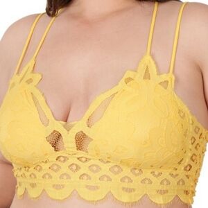 NWOT Yellow Lace Plus Size Bralette